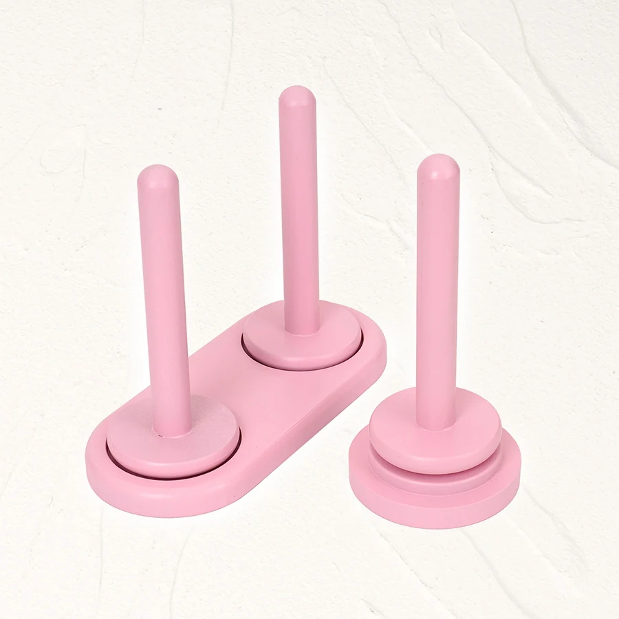 1pc Double-Axis Wooden Yarn Holder, Rotatable Wooden Yarn Holder for Sewing Machines, Craft Sewing Supplies, Pink Double-Axis Si view 3