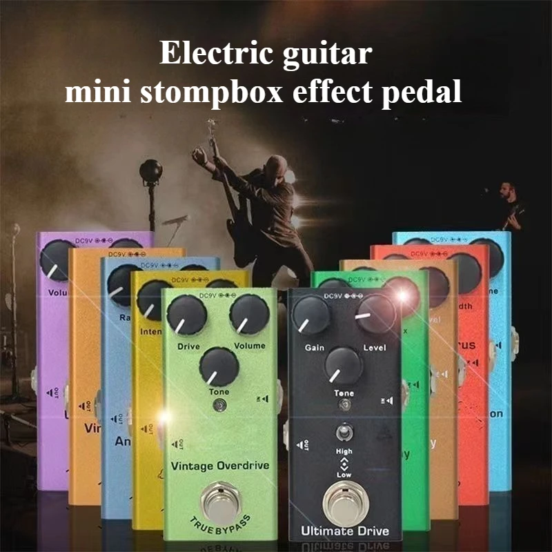 

Electric guitar, mini single effects pedal, professional delay, chorus, solo, distortion, overdrive, tremolo