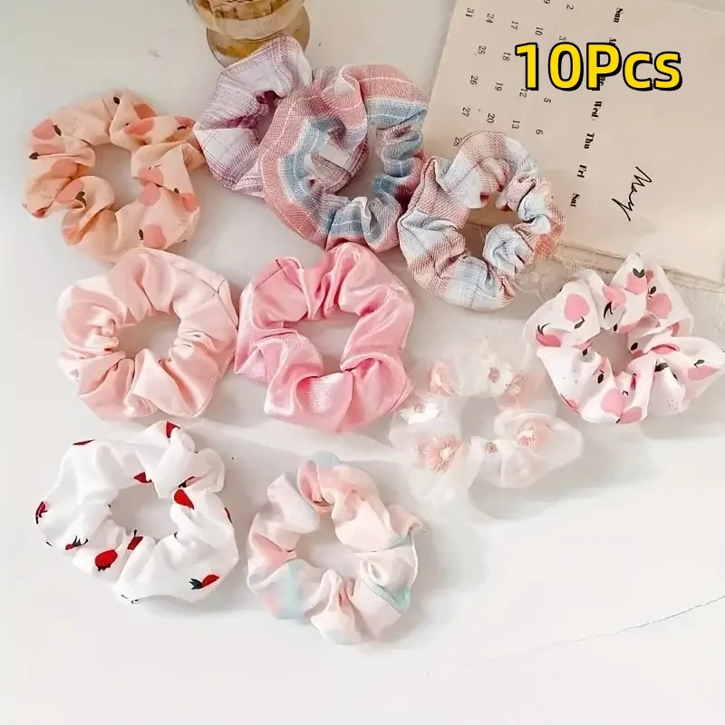 10 Stück Temperament-College-Stil, Dickdarm-Haarbänder, süß und niedlich, zum Binden, Haarschmuck für Frauen, Kopfbedeckung – Detail 3