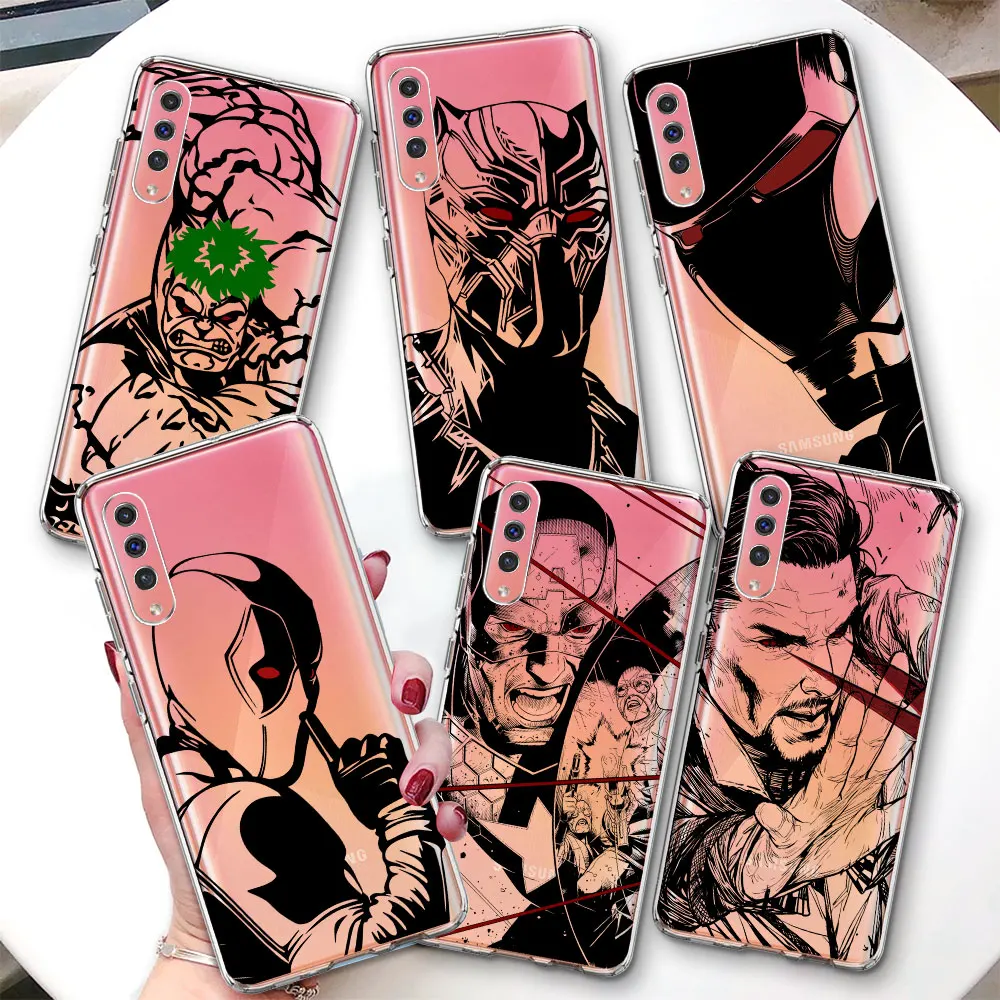 Marvel Super hero Case for Samsung Galaxy A7 A20e A10s A50 A50s A40 A9 A04s A20s A6 A70 A70s A8 A30s A10 A20 A30 A03s Soft Cover