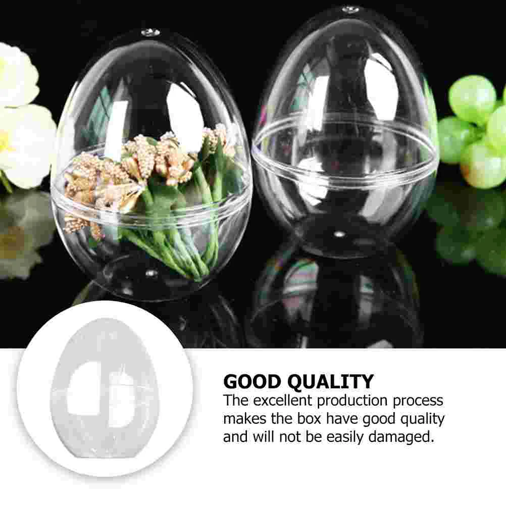 6 Pcs Decor Transparent Storage Box Case Gadgets Egg-shaped Container White Beauty Holder