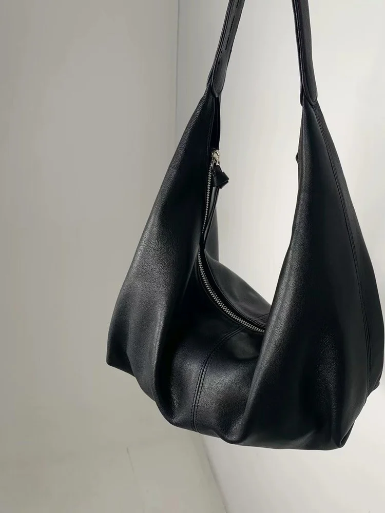 

Большая сумка подмышки из мягкой кожи Capaci, женская сумка через плечо, винтажная универсальная сумка Sle Faionable для ежедневного использования