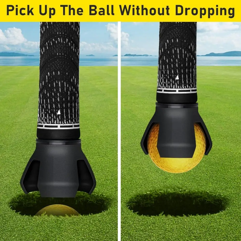 3-Prong Design Golf Ball Retriever Quick Install No-Bending Ball Grabber Picker Suction Cup Durable Material Golf Ball Grabber