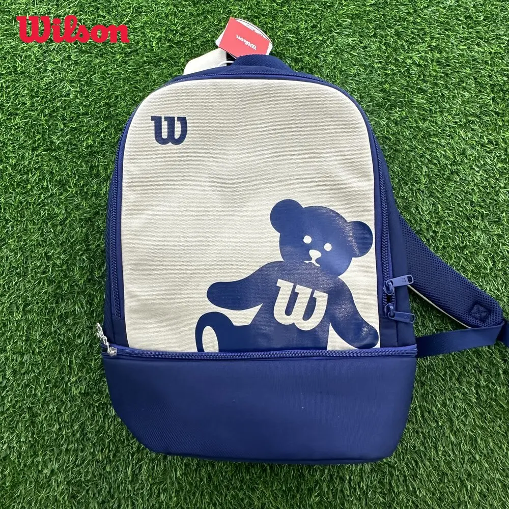 Wilson Tennis Bag Little Bear Tennis Racquet Bag Storage Bag Backpack Printed Backpack Can Accommodate 1-2 Rackets WR8027002001