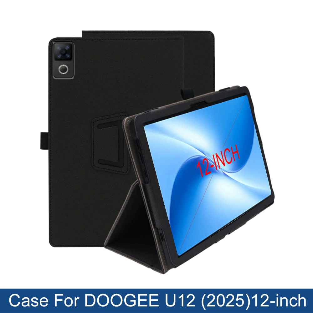 Funda Case For DOOGEE U12 12"Inch Case 2025,Folding Stand Protective Cover with Pencil Holder and Wrist Strap,PU Full Protection