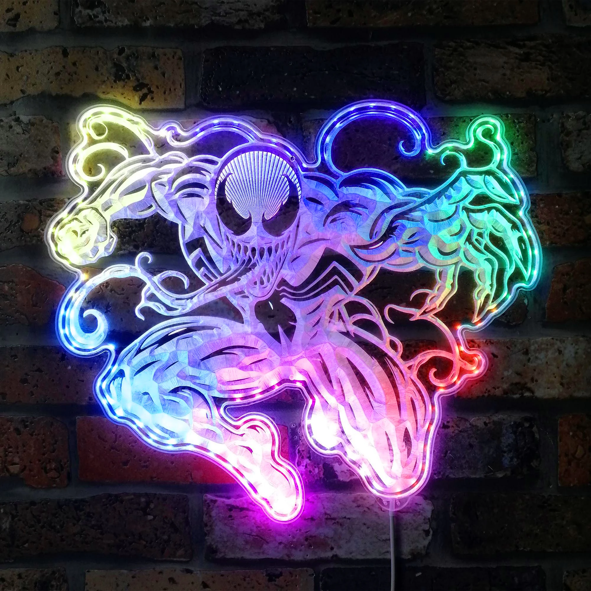 Venom Dynamic RGB Edge Lit LED Sign, Game Room Decor, Gaming Night Light