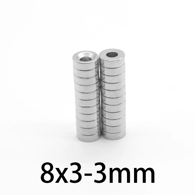 8x3-3mm Powerful Magnets Strong Disc Magnets For Fridge, DIY, Building, Scientific, Craft, Education 8x3-3  8*3-3