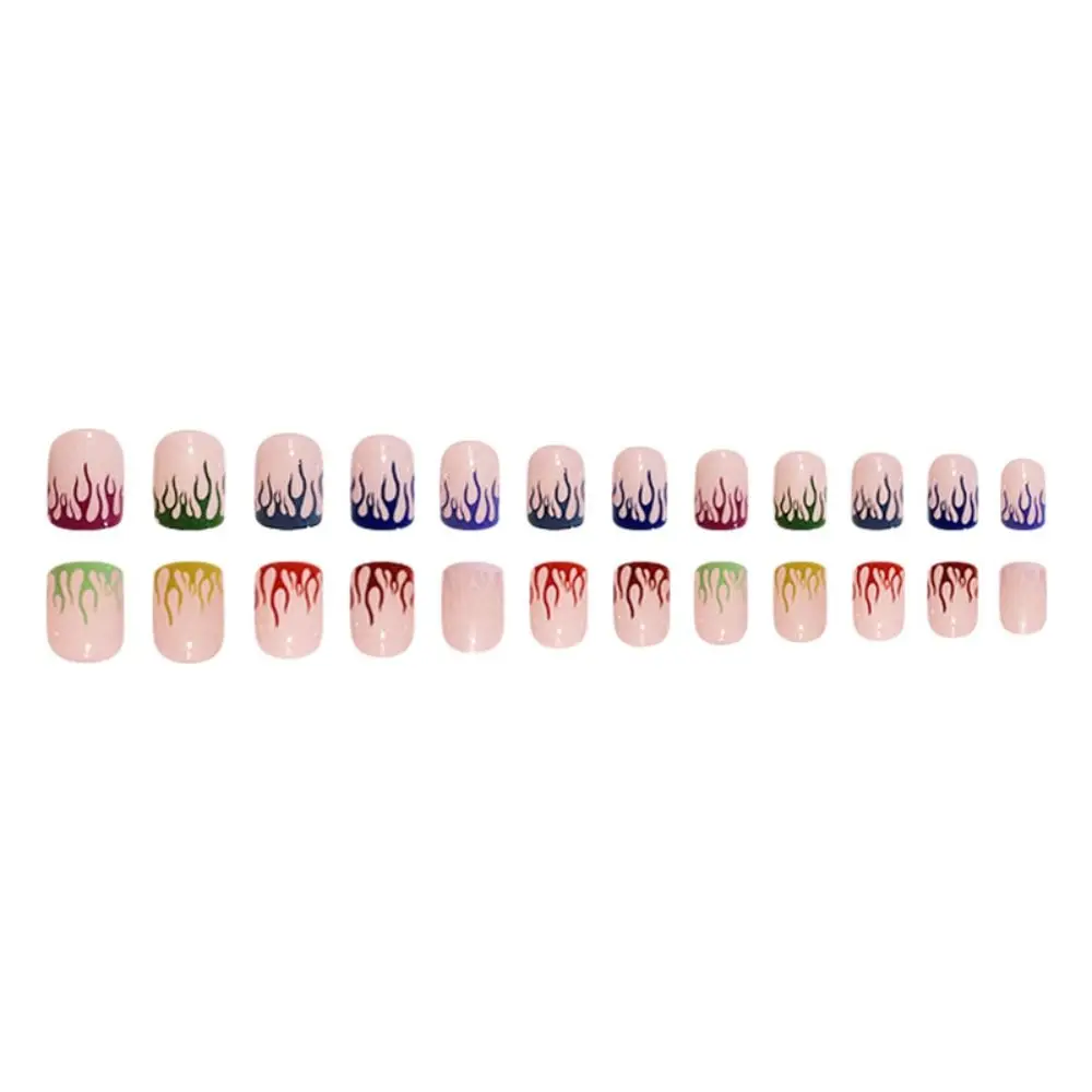 

Detachable Wearable Manicure French Fake Nails Faux Fingernails Square Head False Nail Full Cover Short Length Nail Tips Women