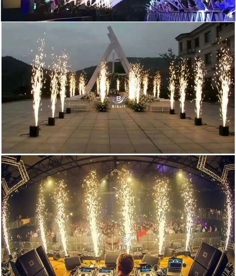 2Pcs/Lot  750W Cold Spark Machine Stage Effect Remote Control  Wedding Celebration Lighting Fountain Flightcase Ti Powder