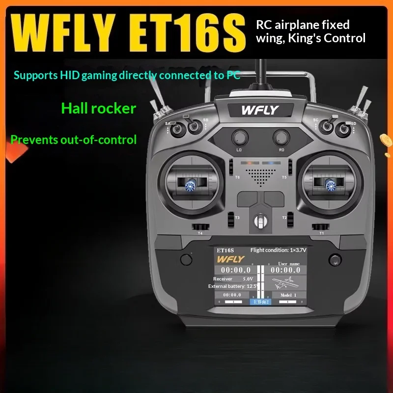 

Радиопередатчик Wfly ET16S с джойстиком Hall, модуль Black Sheep RX для FPV-дронов, самолетов, вертолетов, радиоуправляемых машин, поддержка игр на ПК