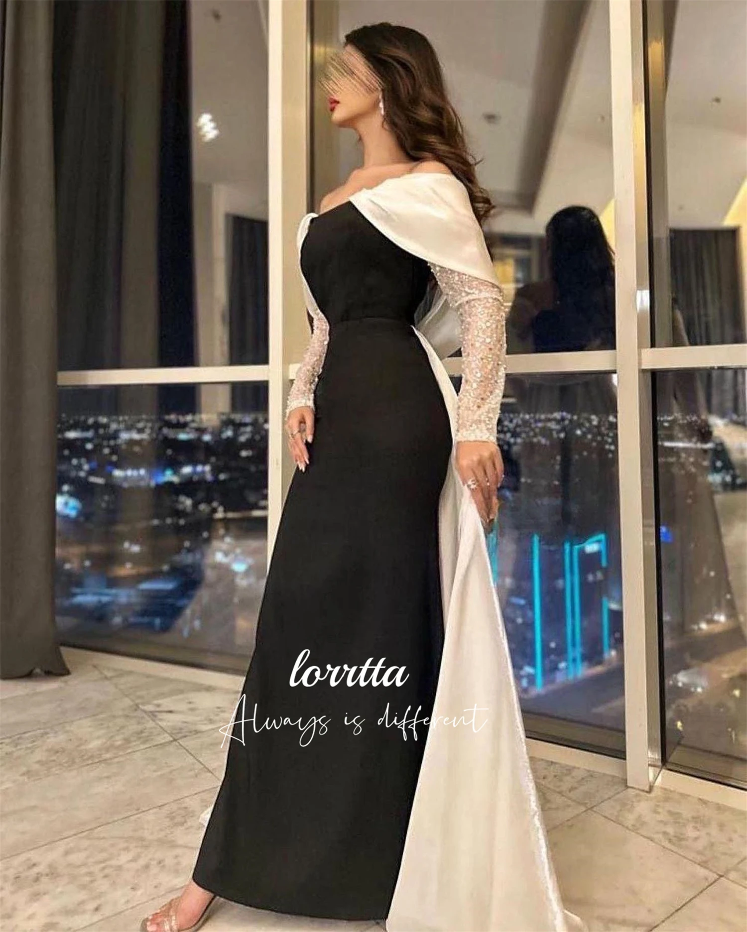 Lorrtta Long Sleeves Elegant Evening Dress Graduation Dresses Woman Robe De Soiree Femmes Party Prom Wedding Formal Occasions