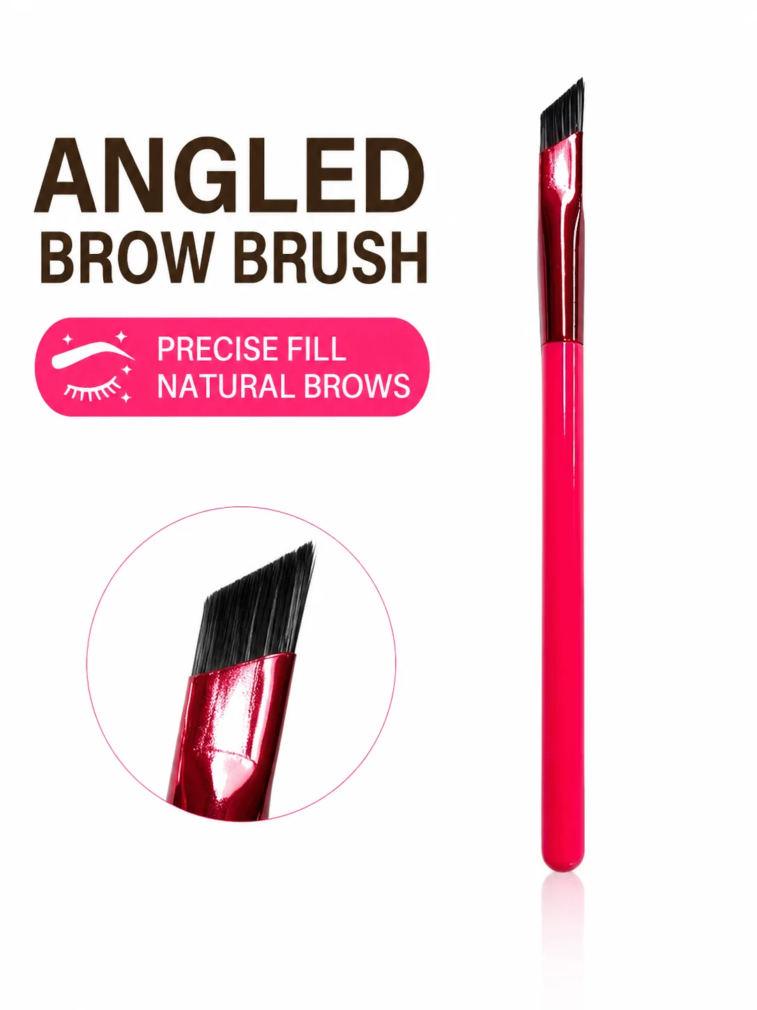 Concealer Brush Oblique Angle Eyebrow Brush Hair Line Portable Makeup Brush Wild Eyebrow Brush Multi Functional Square 3D Travel