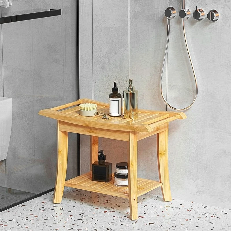 2-Tier Non-Slip Shower Stool, Bathroom Bath Bench for Seniors, Pregnant Women & Disabled