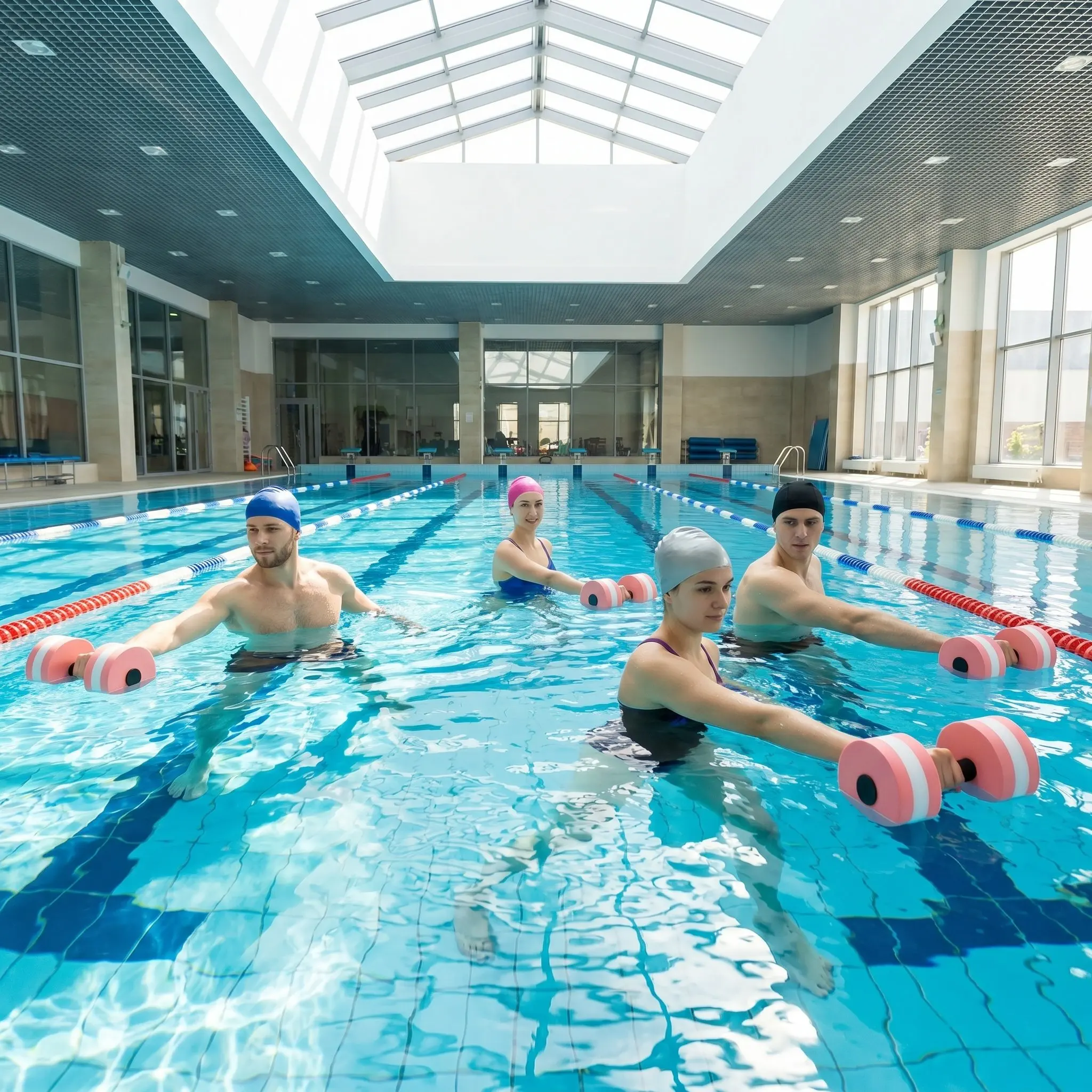 Aquatic Aerobics - 2個入り 水中ダンベル EVAフォームバーベル プールエクササイズ ウォーターエアロビクス用 腹筋・背筋強化