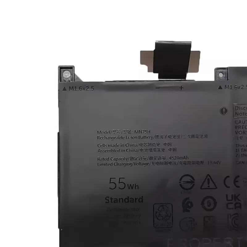 Imagem -04 - Bateria do Portátil para Dell Xps 13 Plus 9320 Mn79h 11.55v 55wh 0j7h5m 55wh 0j7h5m 55wh Bateria do Portátil