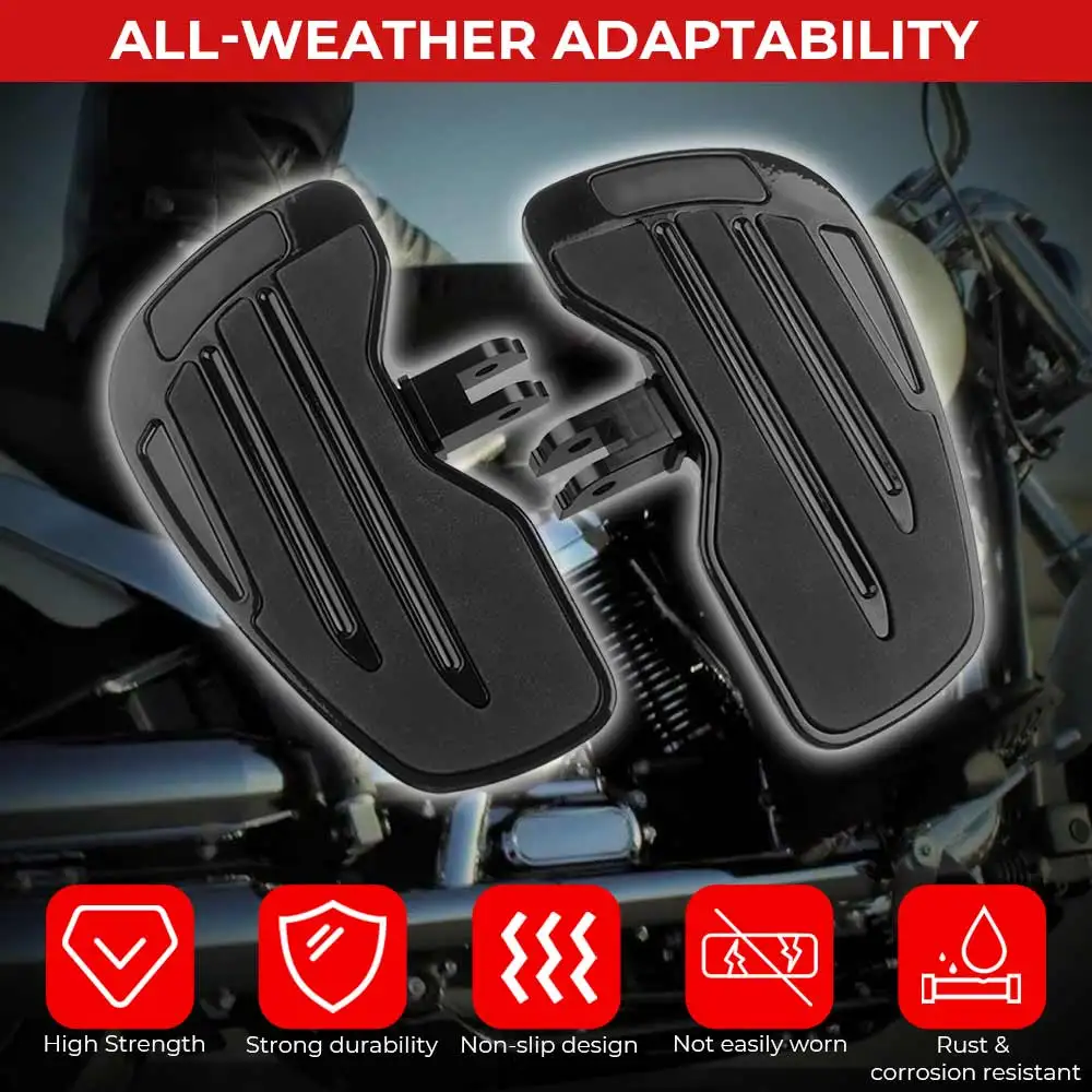 مساند قدم للسائق باللون الأسود للدراجة النارية أوتاد قدم قابلة للتعديل زوج واحد مناسبة لدراجة Harley Softail Breakout 117 FXBR 2023، 2024 #4