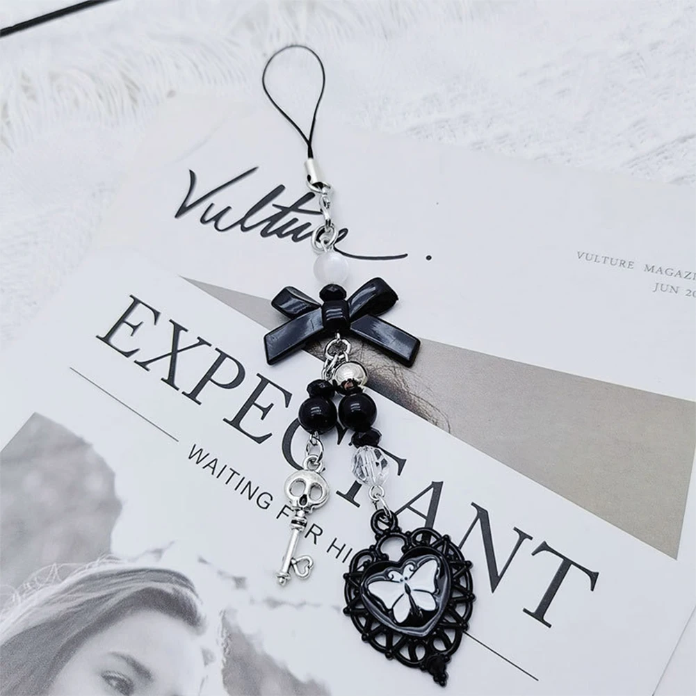 

Брелок-подвеска Bow-Love с кристаллами Y2K, бисерный ремешок для телефона, шнурок-шарм, крестообразный кулон, заглушка от пыли для телефона, защита от потери, для женщин и девушек