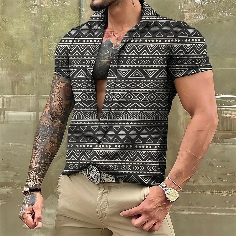 Camisa havaiana de manga curta masculina, camisa xadrez vintage, streetwear casual, tops unissex, moda de luxo, nova, verão, 2022