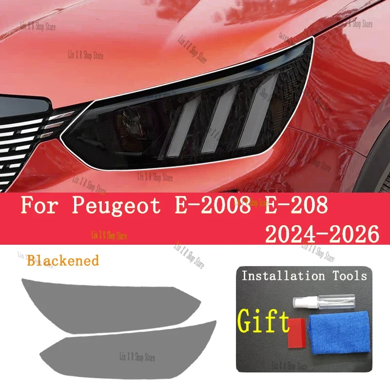

TPU Protective Film For Peugeot E-2008 E-208 2024-2026 Car Exterior Headlight Anti-scratch Sticker Front Lamp Accessories PPF