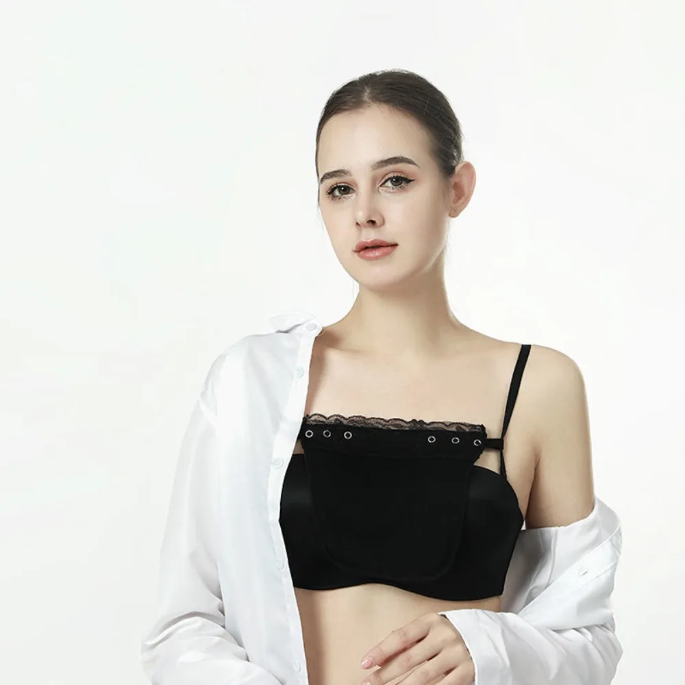 Lace Bra Fashion Clip-on Wrapped Chest Invisible Clip Cover Up Cleavage Anti-Exposur Tube Top Womens