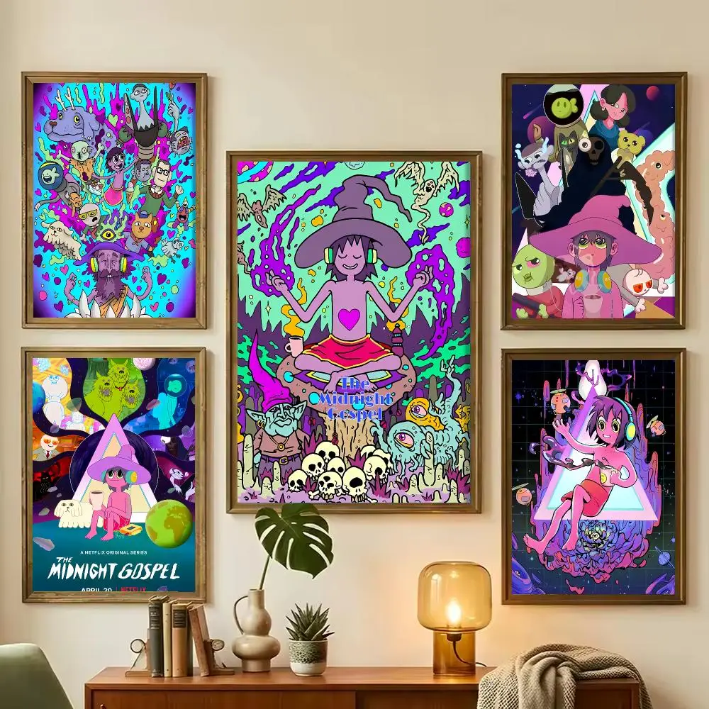 Anime The M-Midnight Gospel Painting Calligraphy Stylish Canvas Poster Wall Art for Living Room Bedroom Office Home Decor