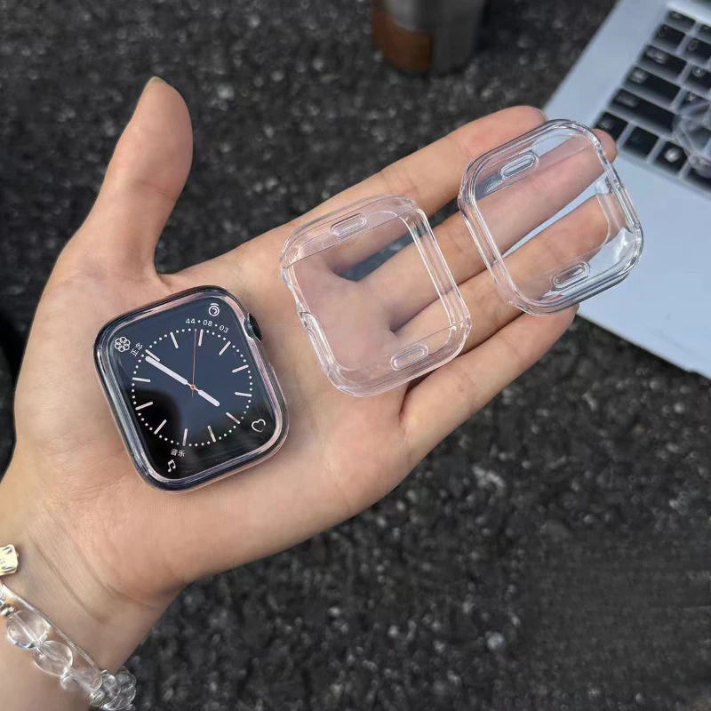 TPU-Displayschutzhülle für Apple Watch Serie 9, 8, 7, SE 6, 5, 4, 3, Stoßstangenabdeckung, Zubehör für Iwatch 45 mm, 41 mm, 44 mm, 40 mm, 42 mm