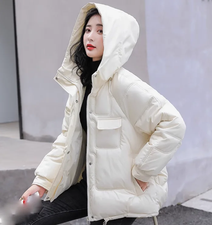 Women\'s Clothing Fashion Hooded loose short down coat Winter New