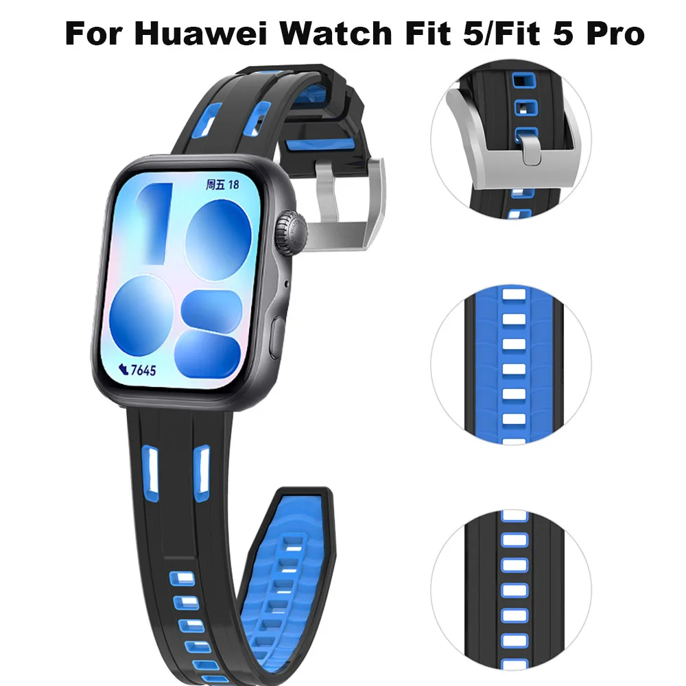 Silikonarmband für Huawei Watch Fit 5/Fit 5 Pro Smartwatch Armband Correa für Huawei Watch Fit 3/Fit 4/4Pro Armband Uhrenarmband