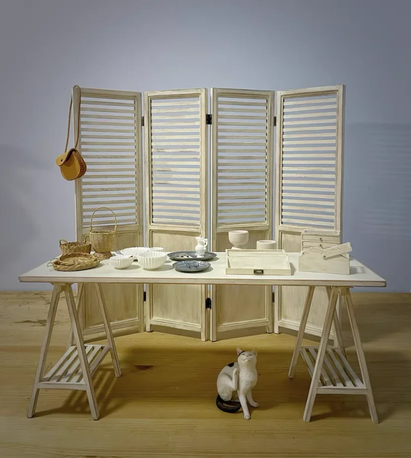 1/6 bjd Miniature furniture Vintage European sofa bed End stool Doll House 1/12 ledged cabinet toolbox ob11 display cabinet - Image 4