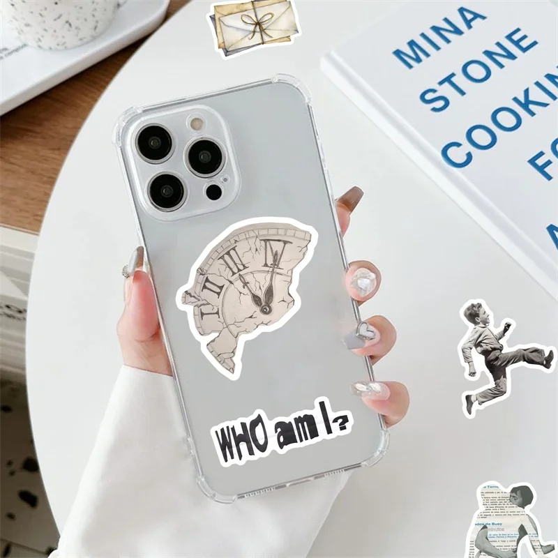 10/30/50 قطعة خمر الفني لزجة PVC ملصق الجمالية القرطاسية DIY بها بنفسك الديكور سكرابوكينغ الأطفال اللوازم المدرسية #3