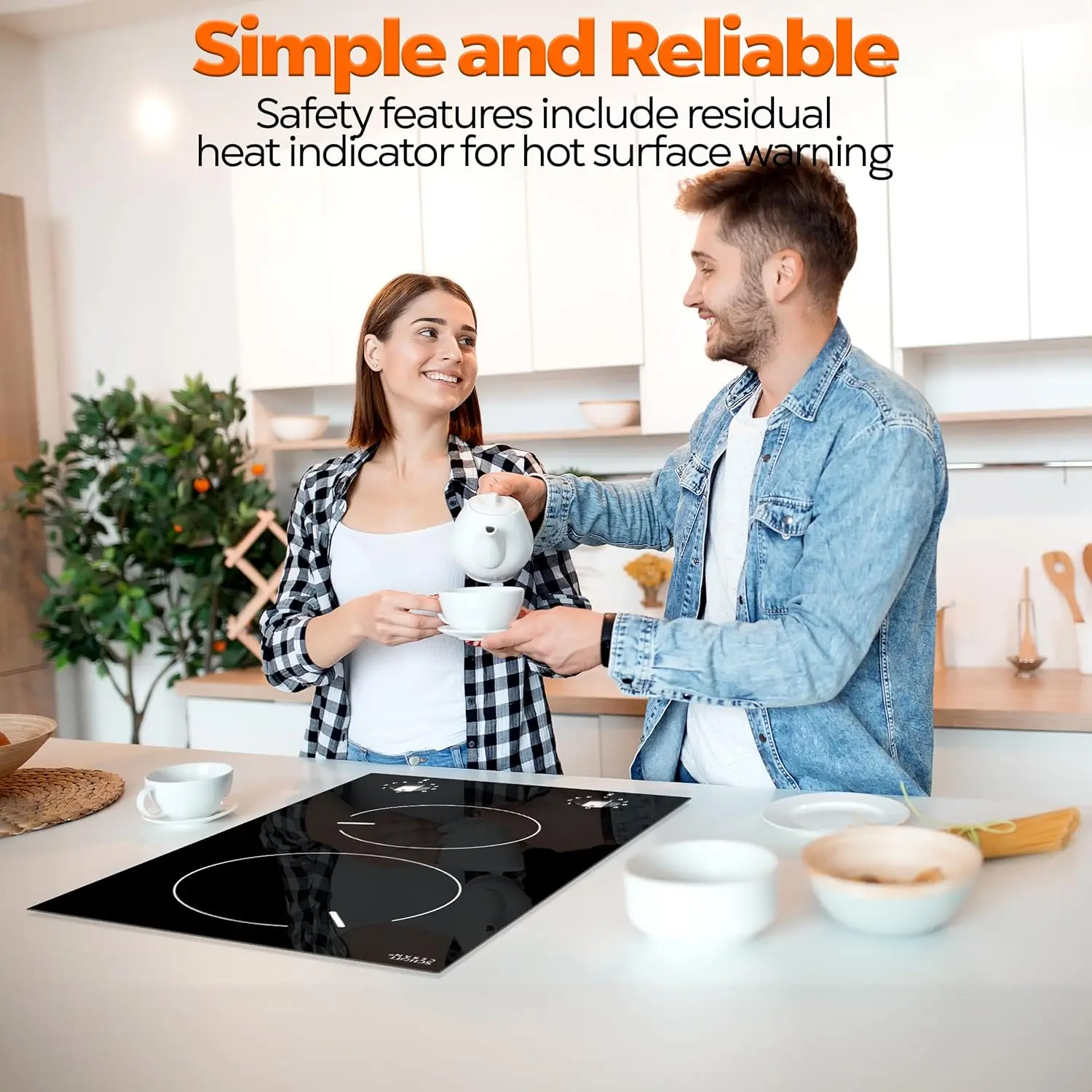 110 فولت، موقد كهربائي Ramblewood 2 Burner، EC2-27، موقد EGO الألماني بمقياس UL.