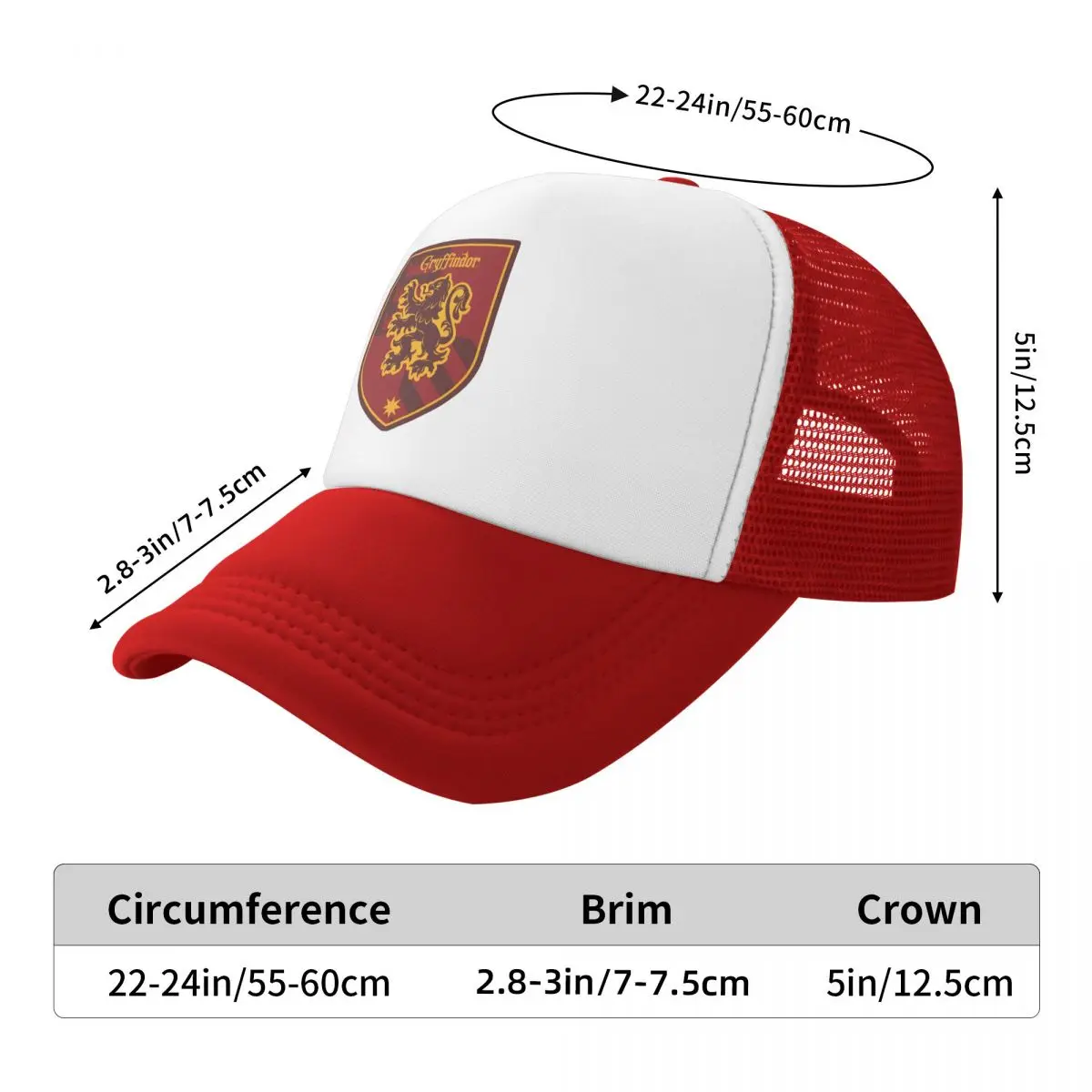 G-Gryffindored Mesh Baseball Caps Adult Hip-Hop Sun Caps Hat Breathable Polyester Trucker Cap Summer Trucker Hat