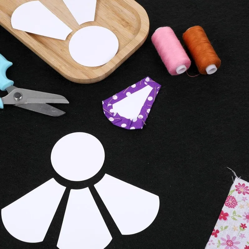 ABDJ - Pour le patchwork et la couture DIY, 88 pièces de gabarits en papier anglais pour la découpe de motifs floraux, avec gabarits de quilting