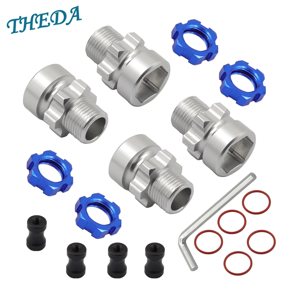 Metal 12mm to 17mm Splined Wheel Hex Hub Adapter for Traxxas 1/10 Slash 2WD 4X4 Rustler Stampede 2WD 4X4 RC Car Upgrade Parts