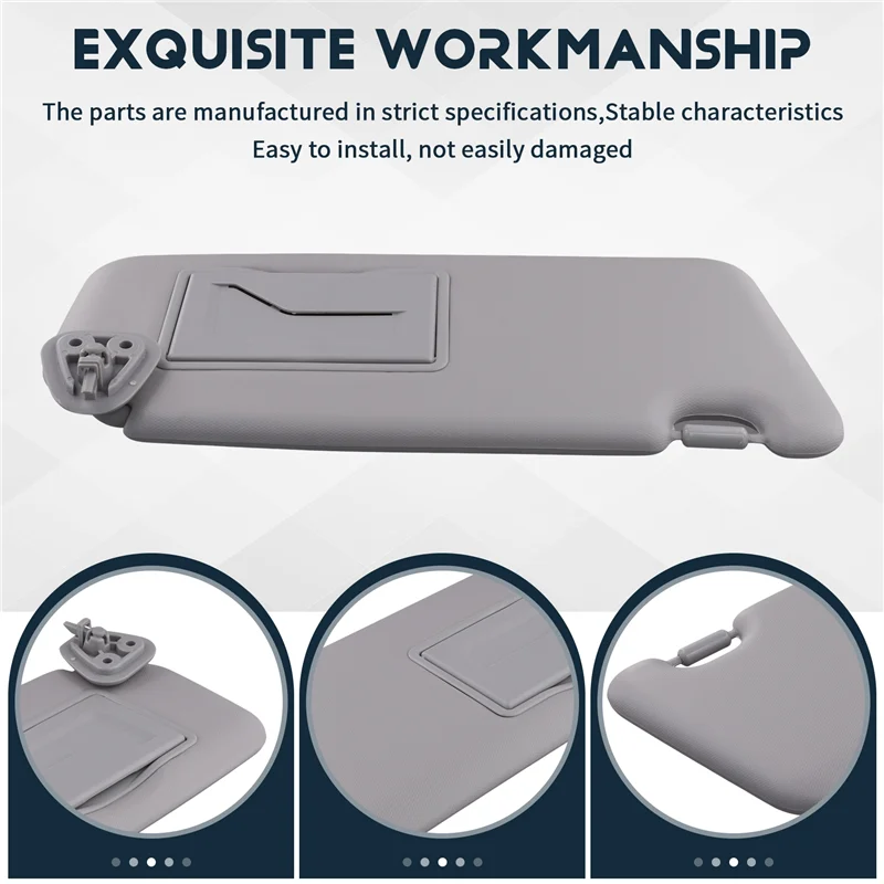 

ABXN-Car Sun Visor Inside Sunshade Gray For Hyundai I30 I30CW 2008-2011