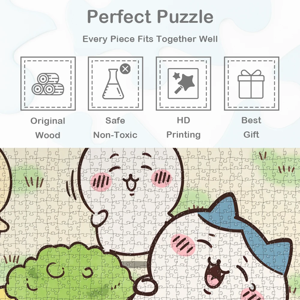 Chiikawa Hachiware Usagi 퍼즐 MINISO 만화 DIY 대형 퍼즐 게임 장난감 선물 클래식 Sanrio 캐릭터 만화 장난감 취미