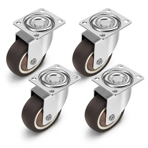 Caster Wheels 4pcs Furniture Castor 1/2 Inches Soft Rubber Silent Universal Swivel Roller For Platform Trolley Chair Table Sofa