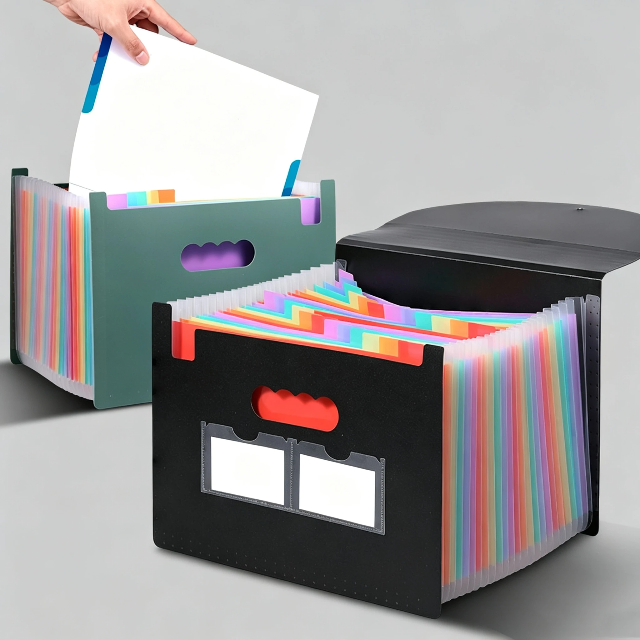 13/25 Pockets Accordion File Folder A4 Expanding Organizer Portable Document Filing Box Colorful Paper Receipt Storage Holder