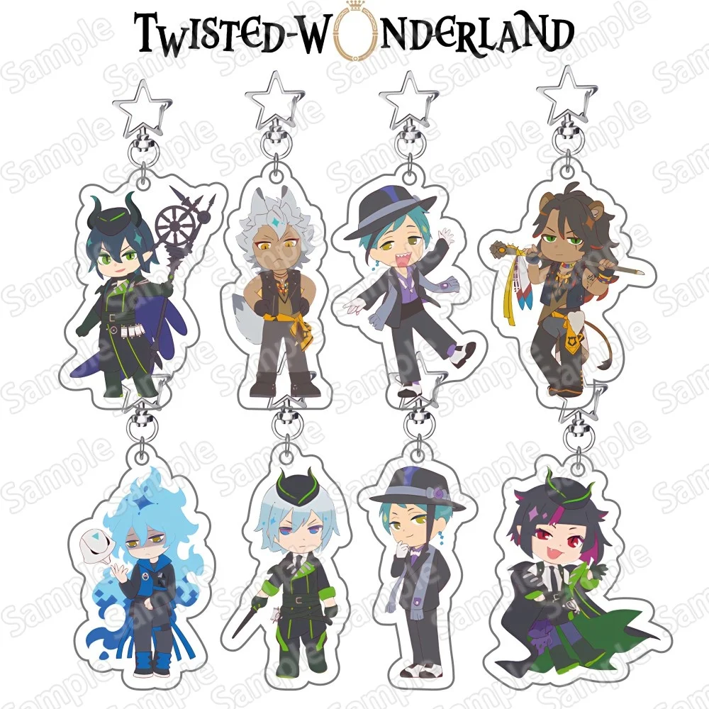 Spiel Twisted-Wonderland Ace Trappola Jamil Viper Epel Felmier Idia Shroud Jade Leech HD Figur Acryl Schlüsselanhänger Anhänger