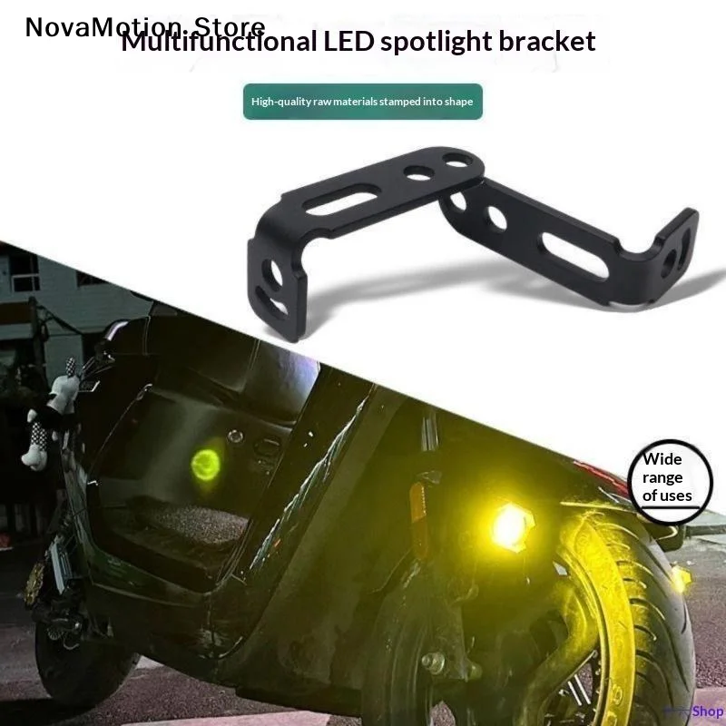 [NM]2Pcs Universal Headlight Extension Bracket Motorcycle Fog Light Mount Holder E-bike Work Lamp Support Clamp Moto Accessories