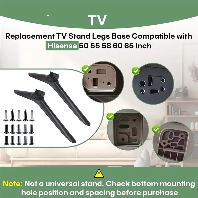 TV Stand Legs Base For Hisense 50 55 58 60 65 Inch Smart LED TV Tabletop TV Feet Stand Legs For Hisense 50H55E 55E3G
