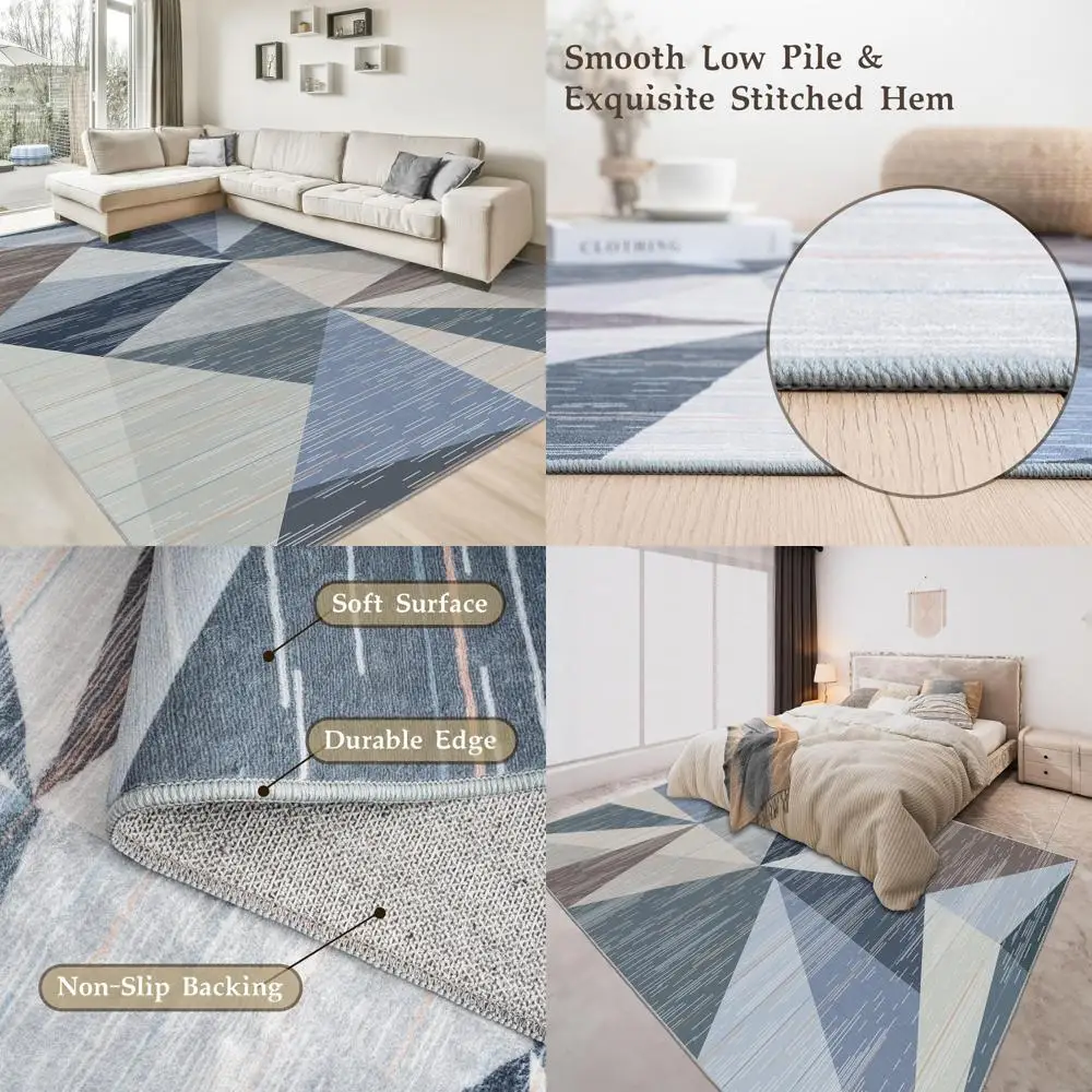 

"Machine Washable 4x6 Geometry Style Area Rug for Living Room and Bedroom, Soft, Non-Slip, and Non-Shedding"