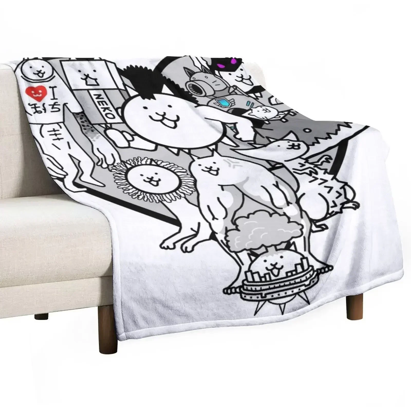 Battle Cats True Form Mural Throw Blanket Extra Large Throw Heavy Blankets