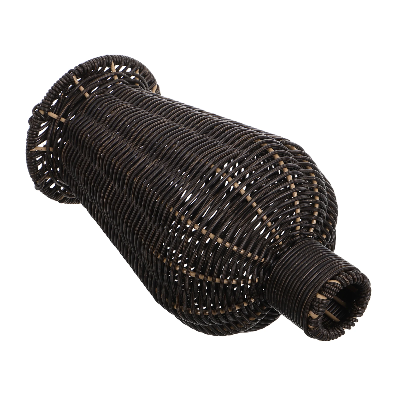 

Imitation Rattan Woven Flower Vase Plastic Rustic Farmhouse Decorative Centerpiece for Living Room Bedroom Bathroom Dry Flower