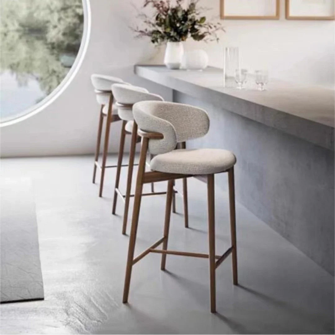 XY La mejor silla de bar de comedor alta con marco de madera personalizado de lujo para el hogar, restaurante y muebles comerciales de cocina