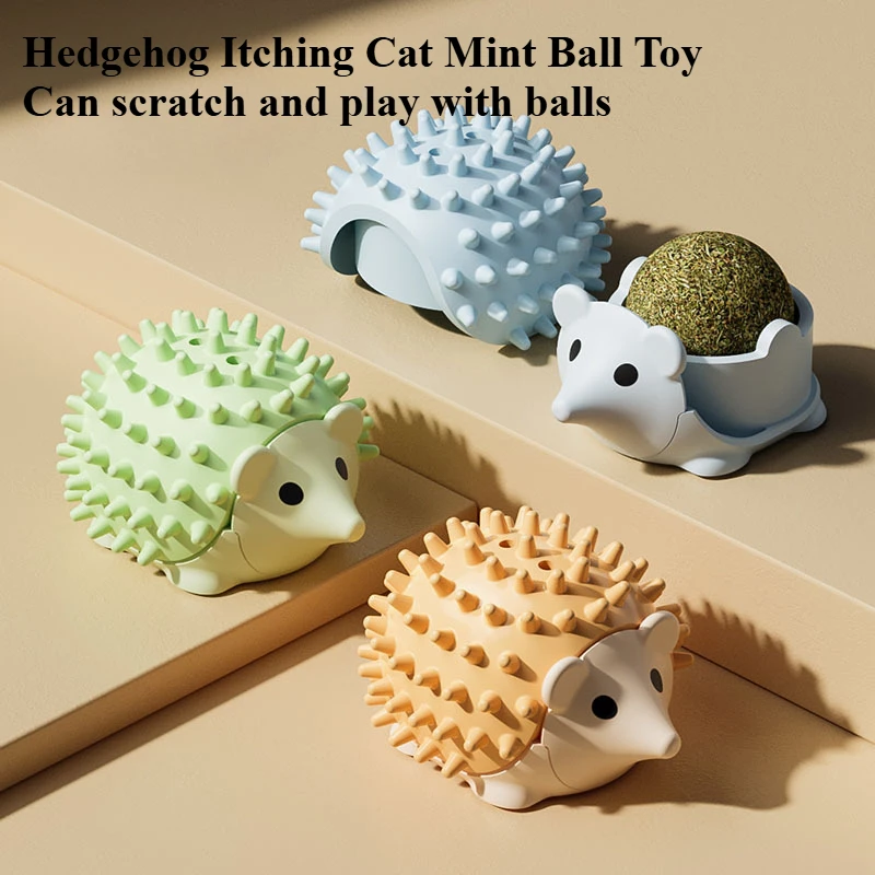 

Cat Toy Hedgehog Itching Device Grinding Teeth Licking Fun Cat Peppermint Ball Cat Self Hi cats supplies catnip interactive