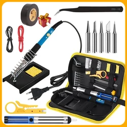 16-IN-1 Electric Soldering Iron 60W Adjustable Temperature Replaceable Soldering Iron Head Soldering Iron Pen Welding Kit