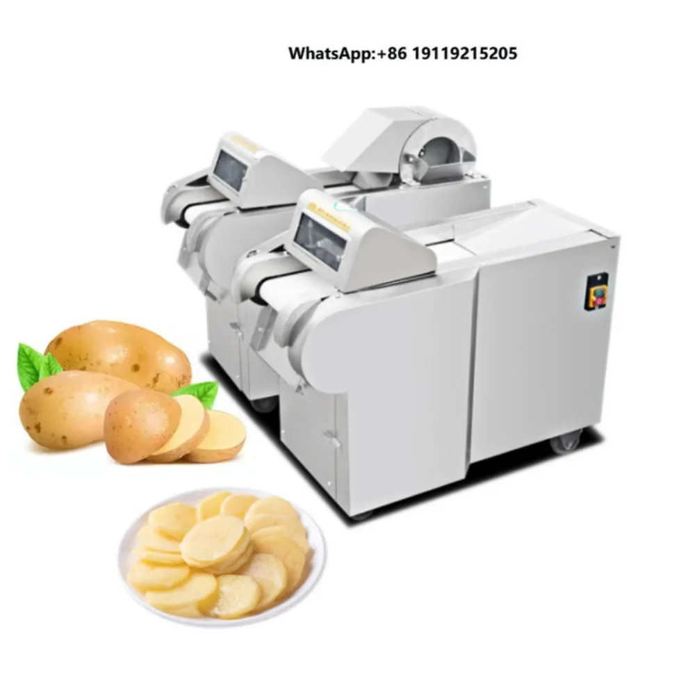 Fully Automatic Motorized Commercial Vegetable Cutting Machine Food Grade Stainless Steel High Capacity Potato Ginger Carrot