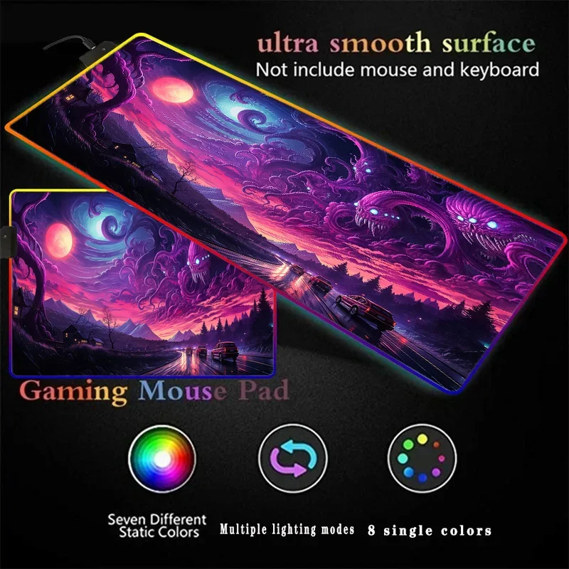 Office Mouse Pad Gaming Mat Desk Office Cosmic Landscape Desk Interior Setup Mouse Mat Table Cushion Large Gamer Mousepad