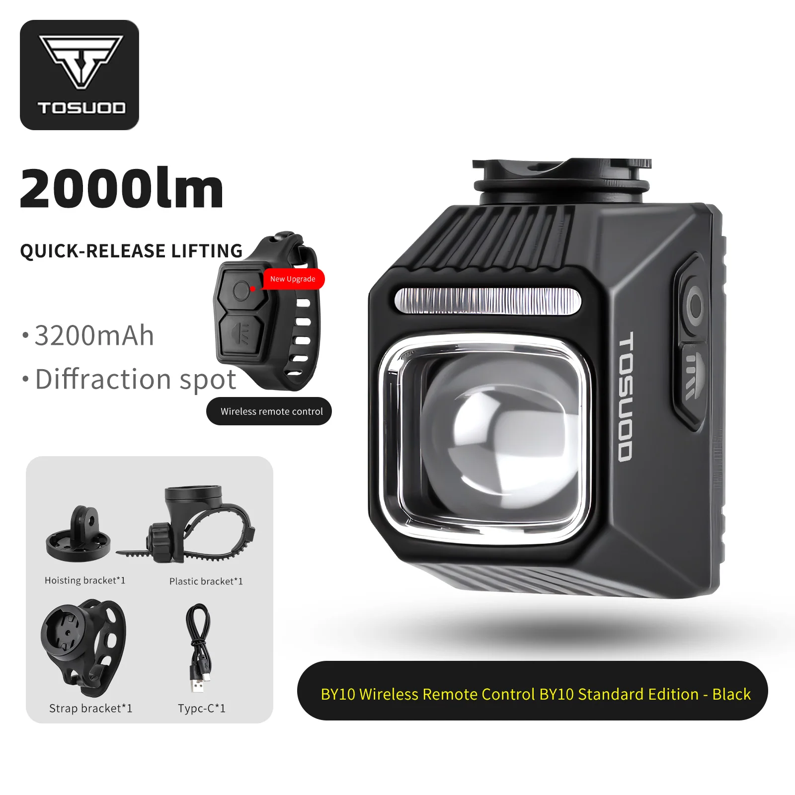 

Велосипедная фара TOSUOD Lumen GoPro, подвесная, ультра яркая, беспроводная, с дистанционным управлением, передняя фара для велосипеда, MTB, шоссейный велосипед